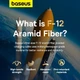 Кабель Type-C на Type-C з підсвіткою Baseus Unbreakable Aramid Series Fast Charging (2м, 100W, 5A). Black - зображення 7