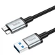 Кабель USB-A на USB Micro-B Hoco для жорстких дисків HDD/SSD (USB 3.0, 5 Гбіт, 0,5 м). Black - зображення 1