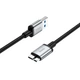 Кабель USB-A на USB Micro-B Hoco для жорстких дисків HDD/SSD (USB 3.0, 5 Гбіт, 0,5 м). Black - зображення 3
