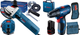 Набір Кутова шліфувальна машина Bosch Professional GWS 750 S, 750Вт, 125мм диск, регулятор швидкості (0601394121) + Акумуляторний дриль-шурупокрут Bosch GSR 120-LI + 2 акб 2.0 Ah + ЗУ + Набір біт 11 шт. + Набір свердл 12 шт. (06019G8002) - зображення 1