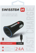 Автомобільний зарядний пристрій Swissten CL 2 x USB-A 12W Quick Charge 2.4 + кабель Micro USB 1.5 м Black (20110900) - зображення 4