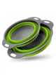 Друшляк силіконовий складаний 2 шт в комплекті (великий + маленький) Collapsible filter baskets, зелений - зображення 4