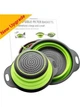 Друшляк силіконовий складаний 2 шт в комплекті (великий + маленький) Collapsible filter baskets, зелений - зображення 5