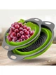 Друшляк силіконовий складаний 2 шт в комплекті (великий + маленький) Collapsible filter baskets, зелений - зображення 6