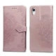 Чехол Vintage для IPhone XR книжка с узором кожа PU розовый - изображение 1