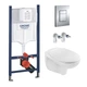 Комплект 4 в 1: Інсталяція GROHE Rapid SL 3 в 1 3884966Q + Унітаз безобідковий Kroner Oker WHI533536 RIMLESS з - зображення 1