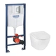 Комплект 4 в 1: Інсталяція Grohe Rapid SL 3 в 1 38772001 + Унітаз безобідковий Kroner Harz WHI493736 RIMLESS - зображення 1