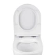 Унітаз підвісний безобідковий Kroner Harz WHI493736 RIMLESS з сидінням Slim Duroplast / Soft-close / Quick - изображение 6