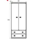 Шкаф двухдверный платяной Индиана BRW (Black Red White) JSZF2D2S/80 Сосна аризонская 80х57х195 см - изображение 2