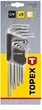 Набір ключів шестигранних Torx Topex (T10-T50, 9 шт) ключі зіркоподібні подовжені (22741) - зображення 3
