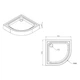 Поддон для душевой кабины AM.PM Gem 80x80x16см полукруглый акриловый c сифоном белый W90T-401-080W - изображение 5