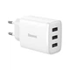 Зарядный адаптер сетевой БП Baseus Compact Charger 17W 3 выхода USB (CCXJ020102) белый - изображение 1