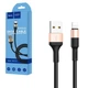 Кабель HOCO X26 Xpress USB-A to Lightning нейлонове обплетення чорно-сірий - зображення 4