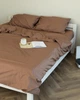 Постільна білизна сімейна Dushka Home Сатин Люкс 20899 160х215х2 см капучино 4874296 - зображення 2