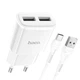Адаптер сетевой HOCO Type-C Cable Star round dual port charger set C88A |2USB, 2.4A| 4756088 - изображение 8