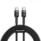 Кабель USB Baseus Cafule Type-C 3A 2m, Black+Gray (CATKLF-HG1) 4772372 - изображение 1