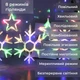 Гирлянда штора 3х0,9 м снежинка звезда на 145 LED лампочек светодиодная 10 шт - изображение 5
