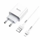СЗУ зарядний пристрій HOCO C81A 1USB/2.1A з кабелем для заряджання USB - Lightning Білий 4568268 - зображення 3