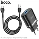 Адаптер мережний HOCO Type-C Cable Ardent charger set N1 | 1USB, 2.4A, 12W | (Safety Certified) 4756046 - зображення 5