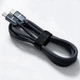 Кабель USB Type C до USB C потужністю 120 Вт та струмом 6 А в тканинному оплетенні для швидкого заряджання, чорний (87234956) - зображення 8