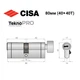 Цилиндр CISA Astral Tekno PRO 80T (40*40T) никель матовый 3 ключі - изображение 7