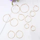 Набор серёжек 6 пар бижутерия кольца конго висячие Золотистые Fashion Jewelry 2,5 - 5 см (II) 20389 - изображение 2
