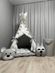 Вигвам Медвеженок на луне 7 с матрасиком БОНБОН и корзиной для игрушек Полный комплект 0681 - изображение 1