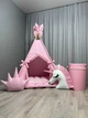 Вигвам для девочки Розовое наслаждение 1 с матрасиком плюш minky БОНБОН и корзиной для игрушек Полный комплект 0654 - изображение 4
