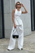 Стильний костюм Jadone Fashion Макі Велет XS білий - зображення 1