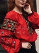 Красная вышитая блуза женская вышиванка цветочная "Николь" 11854-42 (S) - изображение 2