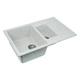 Мойка для кухни PLATINUM гранитная 7850W TOSKANA 780x500мм прямоугольная врезная без сифона на полторы чаши белая PLS-A25165 - изображение 3