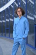Льняной классический детский брючный костюм подростковий для мальчика (рубашка + штаны) из лена 164-170 голубой - изображение 6
