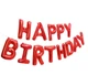 Фольгированные шары буквы гирлянда Happy Birthday надпись надувная фигурная красная размер букв 40 см на день рождения - изображение 2