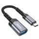 Кабель-перехідник HOCO UA24 Type-C male to OTG USB female 3.0 Metal Gray (6942007608848) - зображення 1