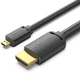 Кабель Vention HDMI M - mini M 1.5м V2.0 4K 60Гц 18Gbps HDR Dolby Black (AGIBG) - зображення 1