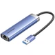 Хаб USB 3.0 -> 3xUSB 3.0/RJ45/USB-C Hub Blue Aluminum Alloy 5-in-1 Vention - зображення 1