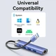 Хаб USB 3.0 -> 3xUSB 3.0/RJ45/USB-C Hub Blue Aluminum Alloy 5-in-1 Vention - зображення 5