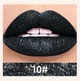 Губная помада QiBEST №10 Diamond Lip Gloss Черная с блестками матовая - изображение 2