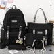 Рюкзак 5 в 1 школьный для девочки OFF-White (набор: рюкзак, шоппер, пенал, сумочка, кошелек), черный - изображение 2