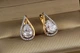 Серьги Xuping Jewelry Капля с родием 1,8 см золотистые - изображение 2