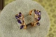 Сережки Xuping Jewelry Візаві з фіолетовим каменем 1,7 см золотисті - зображення 1