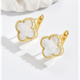Сережки конюшина білий клевер англійський замок Fashion Jewelry золотистий колір (АА) - изображение 2