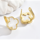 Сережки конюшина білий клевер англійський замок Fashion Jewelry золотистий колір (АА) - изображение 3