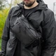 Нагрудная сумка бананка через плечо STORM поясная черная из эко кожи на 4 отделений. - изображение 1