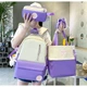 Рюкзак 4 в 1 школьный для девочки G-Bag (набор: рюкзак, шоппер, пенал, сумочка), фиолетовый - изображение 5