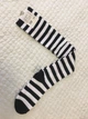 Гольфіни-заколенкі Home Socks 33-38 Вузька смужка Чорно-Білі - зображення 3