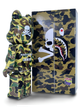 Статуетка Bearbrick x BAPE Mastermind Green Camo 400% 28 см Medicom Toy Камуфляжна Акула. - зображення 3
