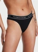 Жіночі трусики Victoria's Secret (24655596586) Logo Cotton Thong XXL чорні - зображення 1