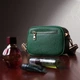 Стеганая маленькая сумка из натуральной кожи Vintage зеленого цвета городского стиля (bg226fash13) - изображение 12