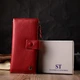 Женский вертикальный кошелек из натуральной кожи ST Leather 22536 Красный - изображение 8